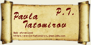 Pavla Tatomirov vizit kartica